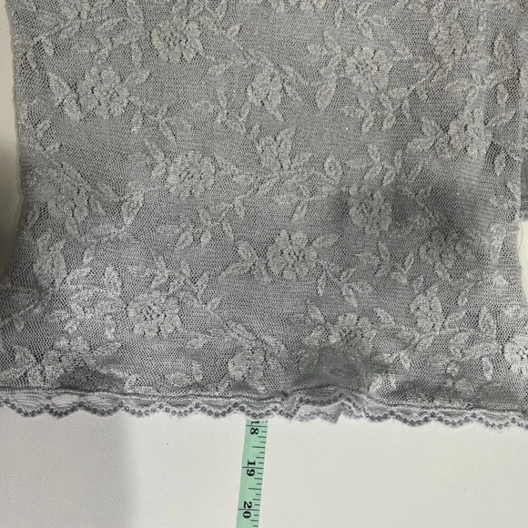 Bebe Womens Lace Metallic Knit Top Y2K Size L Romantic Coquette Fairy Celestial - Picture 5 of 5